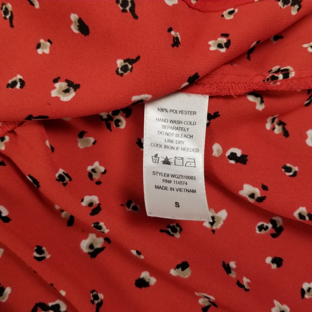 Pleione Peplum Blouse Women S Small Red Floral Sleeveless Spring Girly Cute Fun - Picture 5 of 8